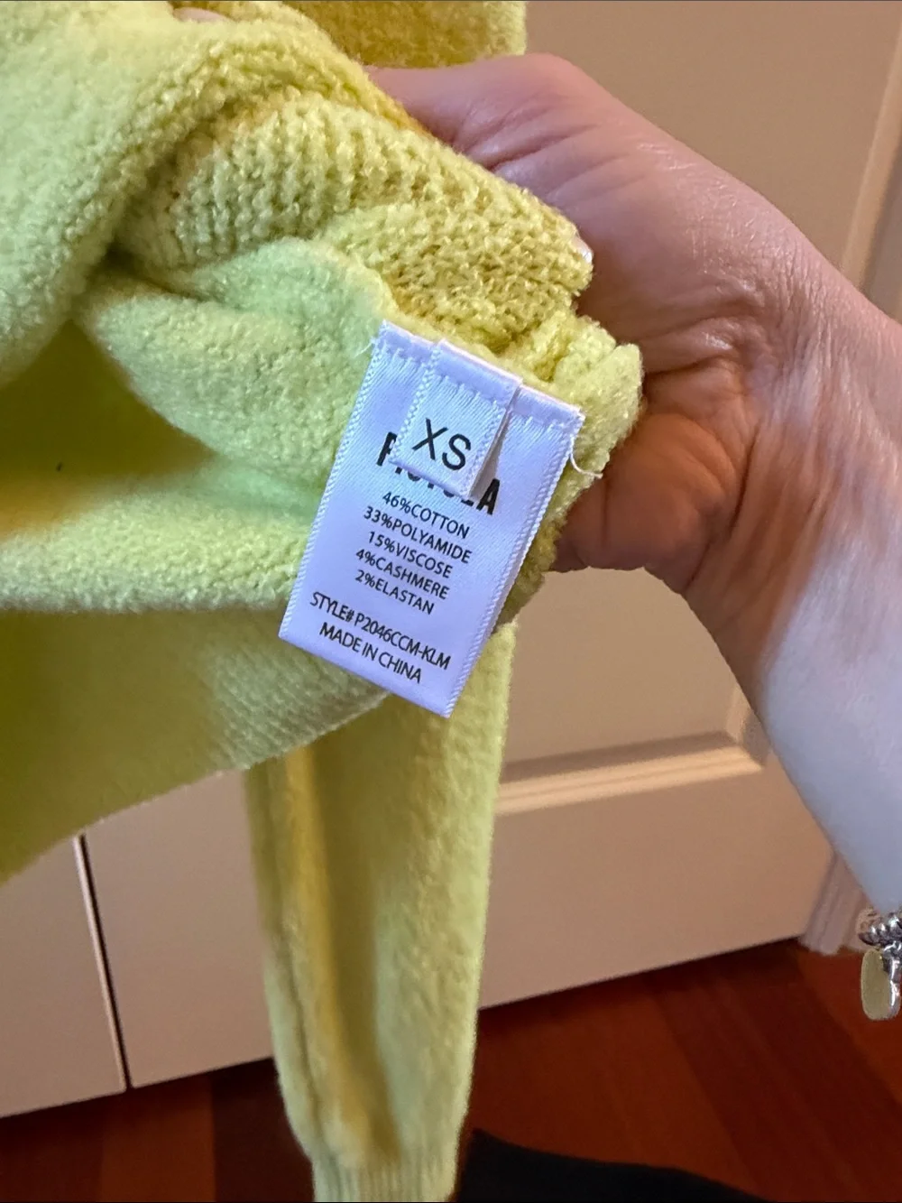 pistola Neon Yellow Cropped V-Neck Cardigan - Picture 2 of 2